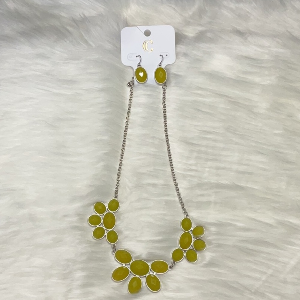 Elegant Silver and Yellow Jewelry Set